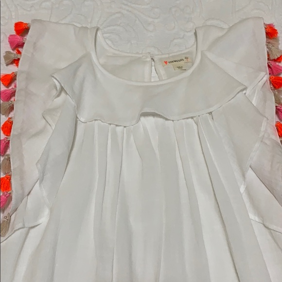 J.Crew Crewcut tassel white beach dress size 7 EUC - Picture 3 of 6
